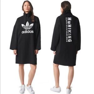 Adidas black huhiking oversized sweater dress